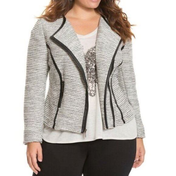 Lane Bryant Jackets & Blazers - NWT Lane Bryant Moto Tweed Jacket Shimmer HW7619